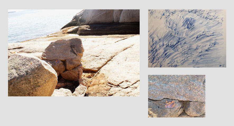Formed Copper on Rocks (DHK05” - Fireplace)